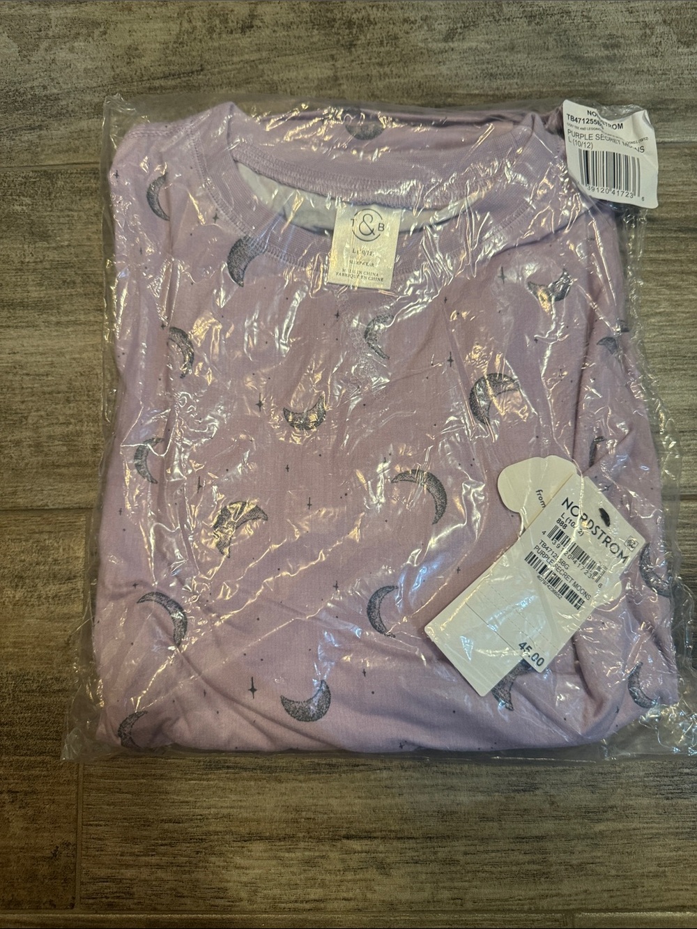 Kids Lavender Moon Print Pajama Set - Plush Sleep Top & Bottom
